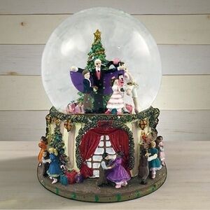 Musical Party Scene Snow Globe Plays Nutcracker Suite March